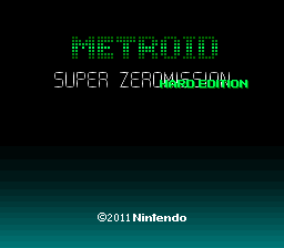 Super Metroid - Zero Mission (Hack) — Title screen